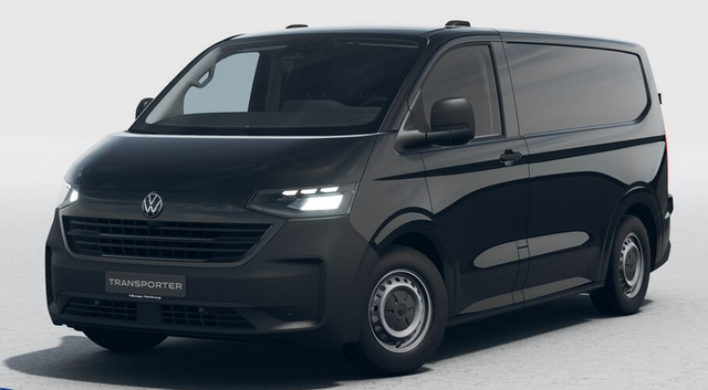 Volkswagen T7 Kastenwagen - Transporter LIEFERUNG KOSTENLOS! 2.0 TDI 150PS AUTOMATIK, Schwarz, HECKFLÜGELTÜREN, 2-Zonen-Klimautomatik, M-Lederlenkrad, Anhängerkupplung, Parksensoren vorn/hinten, Rückfahrkamera, Frontscheibe beheizbar, Ganzjahresreifen, Sitzpaket 46 (inkl. Sitzheizung), Reserverad, 70l Tank