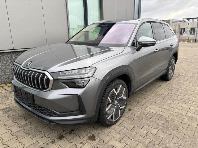 Skoda Kodiaq 2.0 TDI 193PS ALLRAD DSG, 5J Garantie*, Grau-Met, Leder, 20"Alu, Massage+Belüftung+SHZ, STANDHEIZUNG, AHK, PANORAMADACH, NAVI, CANTON, Elektr. Heckklappe, MATRIX-LED, Alarm, Panoramakamera, ParkAssist, Climatronic, Kessy, ACC, DCC, Head-up 