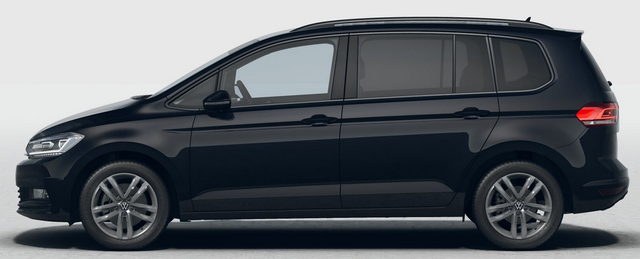 Volkswagen Touran - 1.5 TSI 150PS ; 5-SITZER, Schwarz-Met, 17" Alu, Sitzheizung, Elektr. Heckklappe, Keyless, Alarm, IQ-LIGHT LED-Scheinwerfer, Parksensoren v/h, Rückfahrkamera, ACC Tempomat, M-Lederlenkrad, Digitales Cockpit, 3-Zonen-Climatronic, Wireless App-Connect
