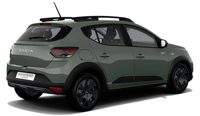 Dacia Sandero Stepway - Expression 1.0 ECO-G100 LPG-GASANLAGE/BENZIN, Safari-Grün Metallic, MEDIA NAVIGATION 8", Klimaanlage, Parksensoren hinten, Tempomat, Dachreling, Lederlenkrad, 4x elektr. Fensterheber, Armlehne, Spiegel einstell-/beheizbar, ZV mit Fernbedienung