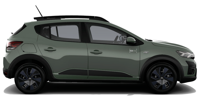 Dacia Sandero Stepway Expression 1.0 ECO-G100 LPG-GASANLAGE/BENZIN, Safari-Grün Metallic, MEDIA NAVIGATION 8", Klimaanlage, Parksensoren hinten, Tempomat, Dachreling, Lederlenkrad, 4x elektr. Fensterheber, Armlehne, Spiegel einstell-/beheizbar, ZV mit Fernbedienung 