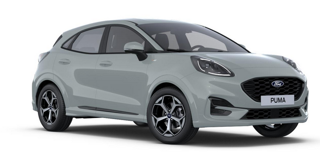 Ford Puma ST-Line 1.0 125PS AUTOMATIK, Cactus-Gray, 5 Jahre Garantie, Winterpaket: Sitzheizung, Beheizte Frontscheibe, 17" Alufelgen, Klimaautomatik, NAVIGATION 12", Parksensoren hinten, Rückfahrkamera, Voll-LED-Scheinwerfer, Tempomat 