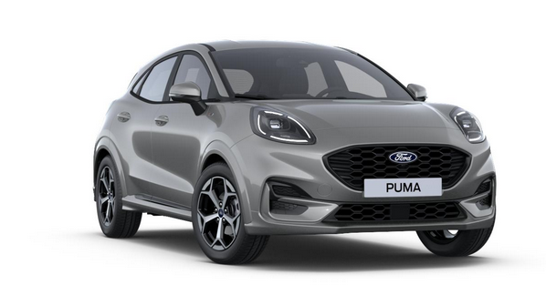Ford Puma - ST-Line 1.0 125PS AUTOMATIK, SOLAR-SILVER-METALLIC, 5 Jahre Garantie, Winterpaket: Sitzheizung, Beheizte Frontscheibe, 17" Alufelgen, Klimaautomatik, NAVIGATION 12", Parksensoren hinten, Rückfahrkamera, Voll-LED-Scheinwerfer, Tempomat