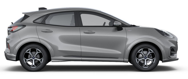 Ford Puma ST-Line 1.0 125PS AUTOMATIK, SOLAR-SILVER-METALLIC, 5 Jahre Garantie, Winterpaket: Sitzheizung, Beheizte Frontscheibe, 17" Alufelgen, Klimaautomatik, NAVIGATION 12", Parksensoren hinten, Rückfahrkamera, Voll-LED-Scheinwerfer, Tempomat 