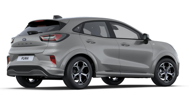 Ford Puma ST-Line 1.0 125PS AUTOMATIK, SOLAR-SILVER-METALLIC, 5 Jahre Garantie, Winterpaket: Sitzheizung, Beheizte Frontscheibe, 17" Alufelgen, Klimaautomatik, NAVIGATION 12", Parksensoren hinten, Rückfahrkamera, Voll-LED-Scheinwerfer, Tempomat 