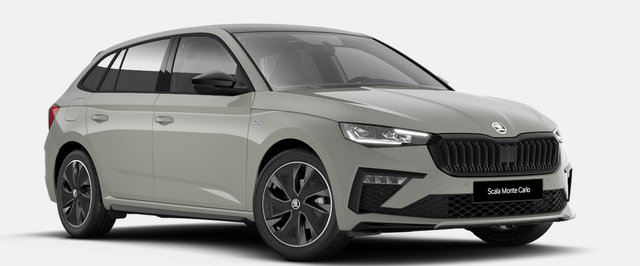 Skoda Scala - Monte Carlo 1.0 TSI 115PS DSG, STAHL-GRAU, Panoramadach, 17"Alu, Climatronic, MATRIX-LED, Kessy, Verlängerte Heckscheibe, SunSet, Parksensoren vorn/hinten, Rückfahrkamera, Tempomat, Winter-Paket, Sport-M-Lederlenkrad beheizt, Virtual Cockpit, Radio 8", SmartLin