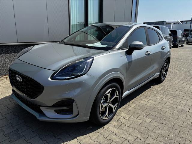 Ford Puma ST-Line 1.0 125PS AUTOMATIK, SOLAR-SILVER-METALLIC, 5 Jahre Garantie, Winterpaket: Sitzheizung, Beheizte Frontscheibe, 17" Alufelgen, Klimaautomatik, NAVIGATION 12", Parksensoren hinten, Rückfahrkamera, Voll-LED-Scheinwerfer, Tempomat 