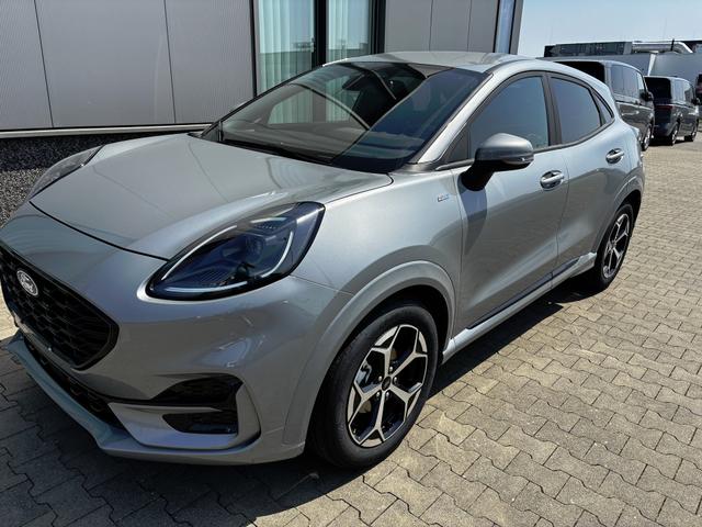 Ford Puma - ST-Line 1.0 125PS AUTOMATIK, SOLAR-SILVER-METALLIC, 5 Jahre Garantie, Winterpaket: Sitzheizung, Beheizte Frontscheibe, 17" Alufelgen, Klimaautomatik, NAVIGATION 12", Parksensoren hinten, Rückfahrkamera, Voll-LED-Scheinwerfer, Tempomat