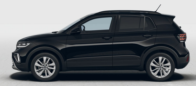 Volkswagen T-Cross - LIFE 1.0 TSI 115PS DSG/AUTOMATIK, Deep-Black-Metallic, Parksensoren v/h, Rückfahrkamera, Privacy-Glas, Sitzheizung, Climatronic, IQ LIGHT MATRIX-LED, Radio Ready2Discover+App-Connect, 17" Alu, KEYLESS, Lendenwirbelstütze, M-Lederlenkrad, Digital Cockpit Pro