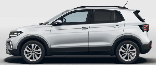 Volkswagen T-Cross - LIFE 1.0 TSI 115PS DSG/AUTOMATIK, Silber-Metallic, Parksensoren v/h, Rückfahrkamera, Privacy-Glas, Sitzheizung, Climatronic, IQ LIGHT MATRIX-LED, Radio Ready2Discover+Wireless App-Connect, 17" Alu, KEYLESS, M-Lederlenkrad, Dachreling