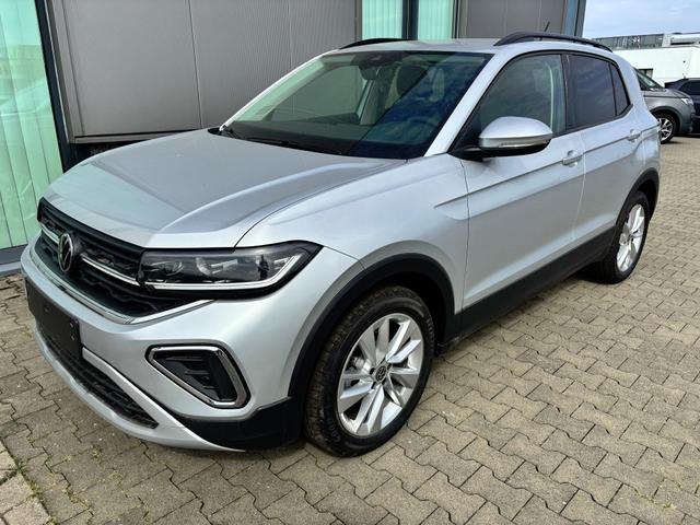 Volkswagen T-Cross - LIFE 1.0 TSI 115PS DSG/AUTOMATIK, Silber-Metallic, Parksensoren v/h, Rückfahrkamera, Privacy-Glas, Sitzheizung, Climatronic, IQ LIGHT MATRIX-LED, Radio Ready2Discover+Wireless App-Connect, 17" Alu, KEYLESS, M-Lederlenkrad, Dachreling