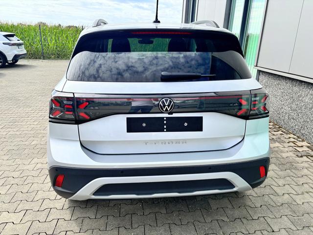 Volkswagen T-Cross LIFE 1.0 TSI 115PS DSG/AUTOMATIK, Silber-Metallic, Parksensoren v/h, Rückfahrkamera, Privacy-Glas, Sitzheizung, Climatronic, IQ LIGHT MATRIX-LED, Radio Ready2Discover+Wireless App-Connect, 17" Alu, KEYLESS, M-Lederlenkrad, Dachreling 