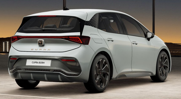 Cupra Born Basis 79 kWh, Systemleistung: 231PS, Reichweite WLTP: 559 km, 5 Jahre Garantie, 20"Alu, Climatronic, Winterpaket, Abgedunkelte Scheiben, NAVI 12,9", ACC, 360° Kamera, Parkassistent inkl. PDC v/h, KESSY, Alarm, M-Lederlenkrad beheizt, Voll-LED-Scheinwerfer 