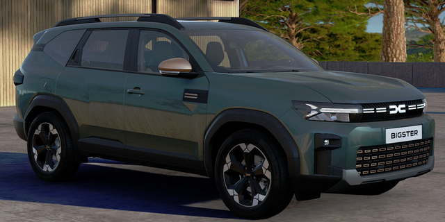 Dacia Bigster Extreme Hybrid 155 AUTOMATIK, Grün-Metallic + ELEKTR. HECKKLAPPE Parking-Paket, Klimaautomatik, Privacy-Glas, Navigation, 18" Alu, Keycard Handsfree, Elektrisches PANORAMADACH, Rückfahrkamera, ACC Tempomat 