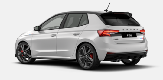 Skoda Fabia - 130 1.5 TSI 177PS DSG/AUTOMATIK, 18" Alu, METALLIC/Dach Schwarz, Bi-LED-Scheinwerfer, Parksensoren vo/hi, Rückfahrkamera, Kessy, Climatronic, SunSet, Sport-M-Lederlenkrad beheizt, Infotainment 8", Smart Link, NSW, Sitzheizung, Tempomat, Fußmatten