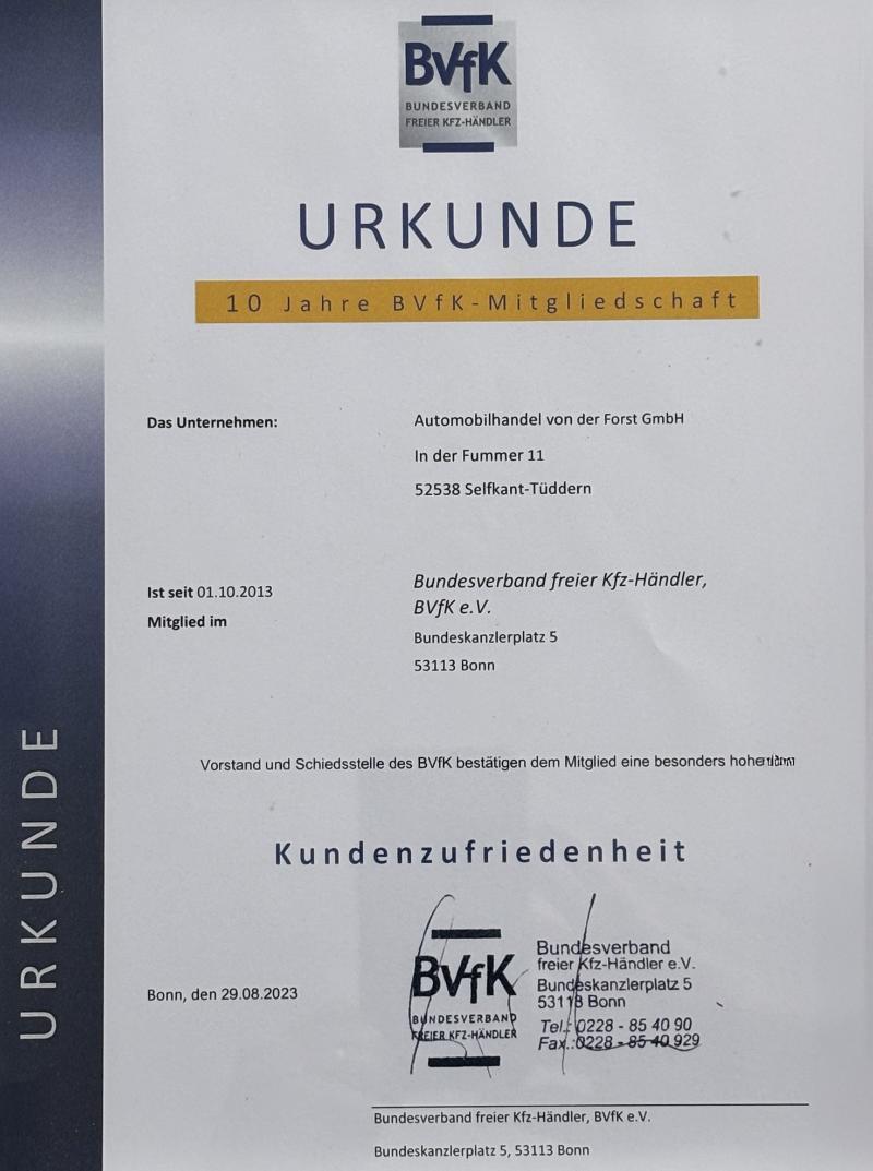 Urkunde Auszeichnung
