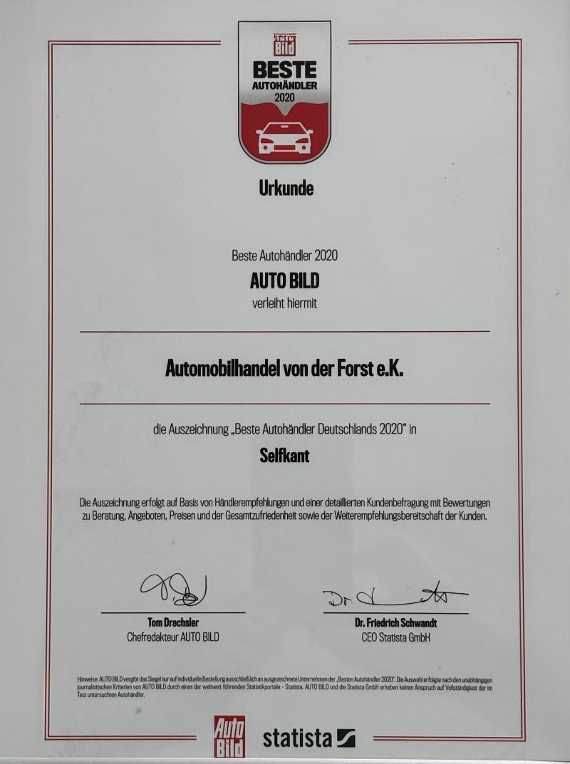 Urkunde Auszeichnung