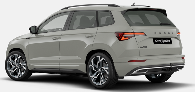 Skoda Karoq Sportline 1.5 TSI 150PS DSG, STAHL-GRAU, 5JGARANTIE, AHK SCHWENKBAR, 19" ALU SAGITARIUS, BEHEIZTE FRONTSCHEIBE, SITZHEIZUNG, MATRIX-LED, Elektr. Heckklappe, Virtual Cockpit 10", Climatronic, NAVI, ACC, Parksensoren v/h, R&uuml;ckfahrkamera, Dachreling, PRIVACY-GLAS 