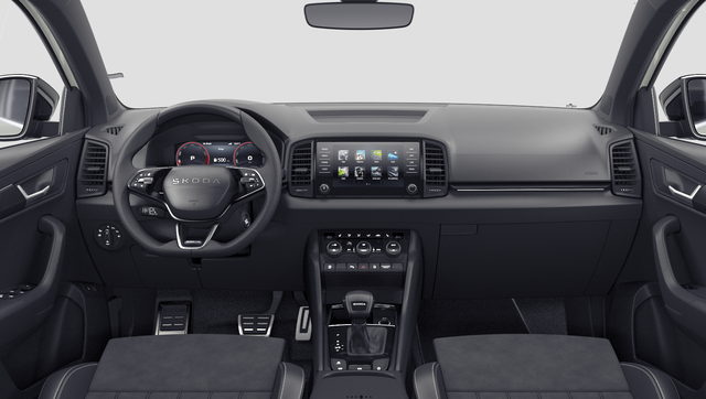 Skoda Karoq Sportline 1.5 TSI 150PS DSG, GRAPHIT-MET, 5JGARANTIE, AHK SCHWENKBAR, 19" ALU SAGITARIUS, BEHEIZTE FRONTSCHEIBE, SITZHEIZUNG, MATRIX-LED, Elektr. Heckklappe, Virtual Cockpit 10", Climatronic, NAVI, ACC, Parksensoren v/h, R&uuml;ckfahrkamera, Dachreling, PRIVACY-GLAS 