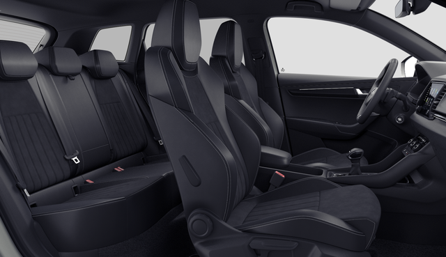 Skoda Karoq Sportline 1.5 TSI 150PS DSG, GRAPHIT-MET, 5JGARANTIE, AHK SCHWENKBAR, 19" ALU SAGITARIUS, BEHEIZTE FRONTSCHEIBE, SITZHEIZUNG, MATRIX-LED, Elektr. Heckklappe, Virtual Cockpit 10", Climatronic, NAVI, ACC, Parksensoren v/h, R&uuml;ckfahrkamera, Dachreling, PRIVACY-GLAS 