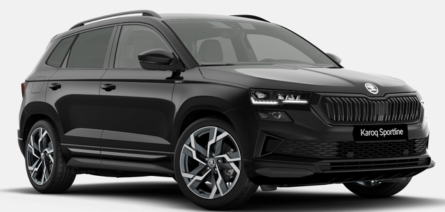Skoda Karoq - Sportline 1.5 TSI 150PS DSG, SCHWARZ-MET, 5JGARANTIE, AHK SCHWENKBAR, 19" ALU SAGITARIUS, BEHEIZTE FRONTSCHEIBE, SITZHEIZUNG, MATRIX-LED, Elektr. Heckklappe, Virtual Cockpit 10", Climatronic, NAVI, ACC, Parksensoren v/h, R&uuml;ckfahrkamera, Dachreling, PRIVACY-GLAS