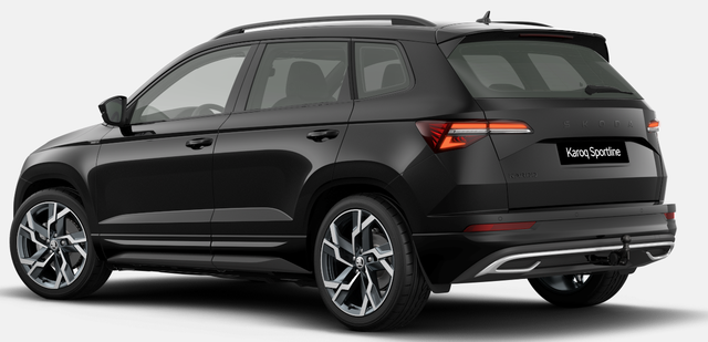 Skoda Karoq Sportline 1.5 TSI 150PS DSG, SCHWARZ-MET, 5JGARANTIE, AHK SCHWENKBAR, 19" ALU SAGITARIUS, BEHEIZTE FRONTSCHEIBE, SITZHEIZUNG, MATRIX-LED, Elektr. Heckklappe, Virtual Cockpit 10", Climatronic, NAVI, ACC, Parksensoren v/h, R&uuml;ckfahrkamera, Dachreling, PRIVACY-GLAS 
