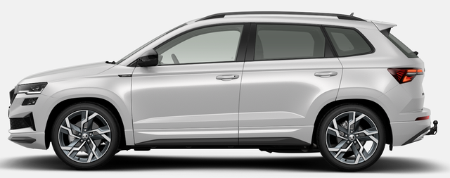 Skoda Karoq Sportline 1.5 TSI 150PS DSG, WEISS-MET, 5JGARANTIE, AHK SCHWENKBAR, 19" ALU SAGITARIUS, BEHEIZTE FRONTSCHEIBE, SITZHEIZUNG, MATRIX-LED, Elektr. Heckklappe, Virtual Cockpit 10", Climatronic, NAVI, ACC, Parksensoren v/h, R&uuml;ckfahrkamera, Dachreling, PRIVACY-GLAS 