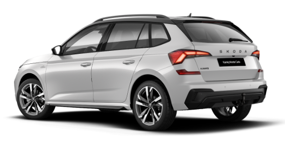 Skoda Kamiq Monte Carlo 1.5 TSI 150PS DSG, 5J GARANTIE, WEISS-MET/Dach schwarz, 18" ALU, AHK SCHWENKBAR, Panoramadach, Matrix-LED, Parksensoren v/h, Kamera, Tempomat, Virtual Cockpit (8"!!), Kessy, Winter-Paket, Climatronic, Radio 8", SmartLink, NSW, Sport-M-Lederlenkrad beheizt 