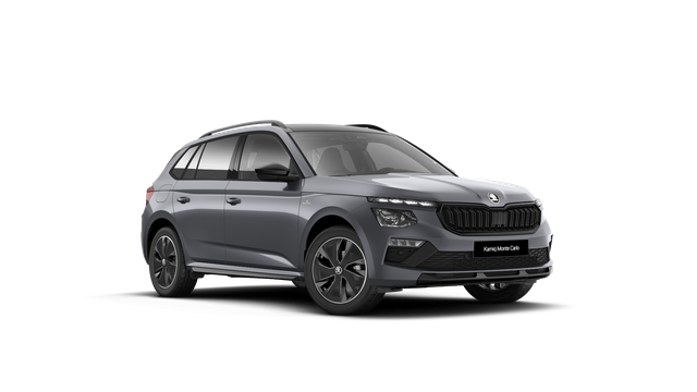 Skoda Kamiq - Monte Carlo 1.5 TSI 150PS DSG (AUTOMATIK), Grau-Met, PANORAMDACH, MATRIX-LED, SITZHEIZUNG, Sport-M-Lederlenkrad beheizt, SunSet, 2Z-Climatronic, Parksensoren vorn/hinten, R&uuml;ckfahrkamera, Kessy, Radio 8,25"+SmartLink, Virtual Cockpit, 17" Alu, Tempomat