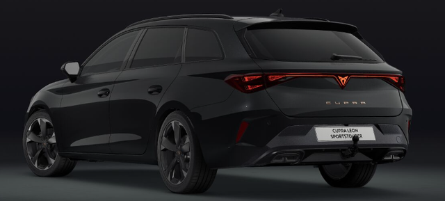 Cupra Leon Sportstourer "Sonderaktion" 1.5 eTSI 150PS DSG (AUTOMATIK), SCHWARZ, ANH&Auml;NGERKUPPLUNG, ELEKTR. HECKKLAPPE, KESSY, ALARM, R&Uuml;CKFAHRKAMERA, 18" Alu, Sitzheizung, M-Lederlenkrad beheizt, Parksensoren vorne und hinten, Adaptiver Tempomat, 3-Zonen-Climatronic, Radio 12,9" + Full Link 