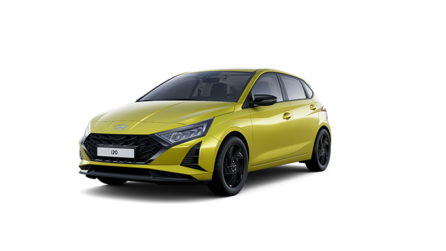 Hyundai i20 - Blackline 1.0 T-GDI 90PS, 16" ALU SCHWARZ, SPIEGEL FULL-LED-SCHEINWERFER, NAVI 10,25", Winter-Pack: Sitzheizung + Lenkradheizung, Klimaautomatik, Privacy-Glas, Parksensoren hinten, R&uuml;ckfahrkamera, Tempomat, Lederlenkrad, Reserverad, Alarm, Armlehne