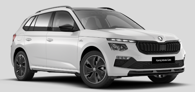 Skoda Kamiq - Monte Carlo 1.5 TSI 150PS DSG, 5J GARANTIE, METALLIC, ELE. HECKKLAPPE, ANH&Auml;NGERKUPPLUNG, BEH. FRONTSCHEIBE, MATRIX-LED, PANORAMADACH, Sitzheizung, Lenkradhzg, Ladeboden, ACC, SIDE Assist, Virtual Cockpit 10", Parksensoren, Kamera, KESSY, Privacy, 17" Alu, Climatroni