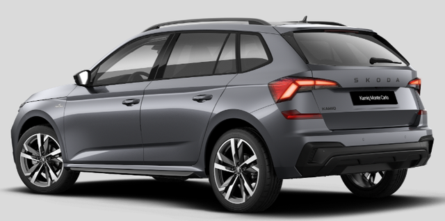 Skoda Kamiq Monte Carlo 1.5 TSI 150PS DSG, 5J GARANTIE, 18"ALU, METALLIC, ELE. HECKKLAPPE, ANH&Auml;NGERKUPPLUNG, BEH. FRONTSCHEIBE, MATRIX-LED, PANORAMADACH, Sitzheizung, Lenkradhzg, Ladeboden, ACC, SIDE Assist, Virtual Cockpit 10", Parksensoren, Kamera, KESSY, Privacy, Climatronic 