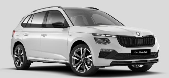 Skoda Kamiq - Monte Carlo 1.5 TSI 150PS DSG, 5J GARANTIE, 18"ALU, METALLIC, ELE. HECKKLAPPE, ANH&Auml;NGERKUPPLUNG, BEH. FRONTSCHEIBE, MATRIX-LED, PANORAMADACH, Sitzheizung, Lenkradhzg, Ladeboden, ACC, SIDE Assist, Virtual Cockpit 10", Parksensoren, Kamera, KESSY, Privacy, Climatronic