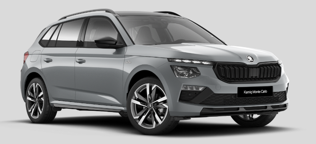 Skoda Kamiq - Monte Carlo 1.5 TSI 150PS DSG, 5J GARANTIE, 18"ALU, METALLIC, ELE. HECKKLAPPE, ANH&Auml;NGERKUPPLUNG, BEH. FRONTSCHEIBE, MATRIX-LED, PANORAMADACH, Sitzheizung, Lenkradhzg, Ladeboden, ACC, SIDE Assist, Virtual Cockpit 10", Parksensoren, Kamera, KESSY, Privacy, Climatronic