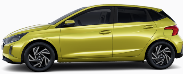 Hyundai i20 Family 1.0 T-GDI 90PS, NAVI 10,25", LUCID-LIME Metallic, Winter-Pack: Sitzheizung + Lenkradheizung, 16" ALU, Klimaautomatik, Privacy-Glas, Parksensoren hinten, R&uuml;ckfahrkamera, Tempomat, Lederlenkrad, Reserverad, Alarm, Armlehne, 4x elektr. Fensterheber 