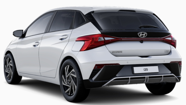 Hyundai i20 Family 1.0 T-GDI 90PS, NAVI 10,25", Sonderfarbe ATLAS-WHITE, Winter-Pack: Sitzheizung + Lenkradheizung, 16" ALU, Klimaautomatik, Privacy-Glas, Parksensoren hinten, R&uuml;ckfahrkamera, Tempomat, Lederlenkrad, Reserverad, Alarm, Armlehne, 4x elektr. Fensterheber 