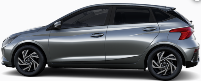 Hyundai i20 Family 1.0 T-GDI 90PS, NAVI 10,25", AURORA-GRAU METALLIC, Winter-Pack: Sitzheizung + Lenkradheizung, 16" ALU, Klimaautomatik, Privacy-Glas, Parksensoren hinten, R&uuml;ckfahrkamera, Tempomat, Lederlenkrad, Reserverad, Alarm, Armlehne, 4x elektr. Fensterheber 