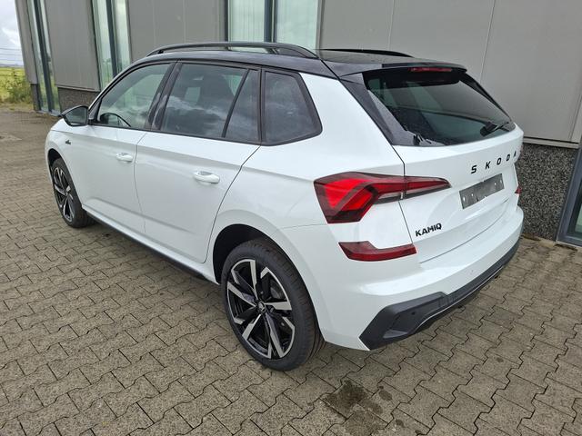 Skoda Kamiq Monte Carlo 1.5 TSI 150PS DSG, 5J GARANTIE, WEISS-MET/Dach schwarz, 18" ALU, AHK SCHWENKBAR, Panoramadach, Matrix-LED, Parksensoren v/h, Kamera, Tempomat, Virtual Cockpit (8"!!), Kessy, Winter-Paket, Climatronic, Radio 8", SmartLink, NSW, Sport-M-Lederlenkrad beheizt 