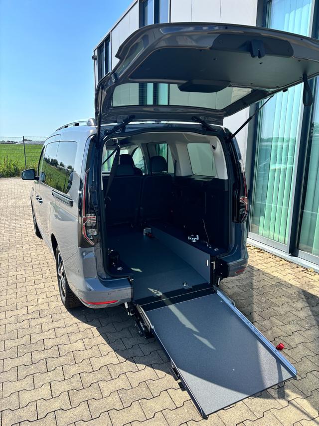 Volkswagen Caddy Maxi Style BEHINDERTENUMBAU (HECKAUSSCHNITT) 1.5 TSI 115PS DSG/AUTOMATIK, PURE-GREY, 17" Alu/Ganzjahresreifen, Winterpaket, ACC-Tempomat, Toter-Winkel, ParkAssist, Parksensoren vo/hi, R&uuml;ckfahrkamera, Radio Ready2Discover 10" + Wireless AppConnect, Climatronic 