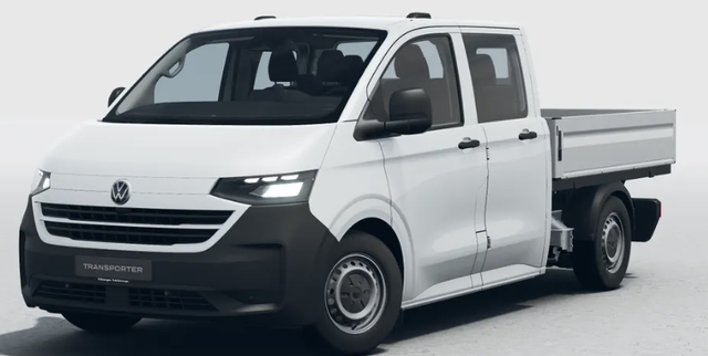 Volkswagen Transporter Pritsche - (NEUES MODELL) KOSTENLOSE LIEFERUNG & PREISGARANTIE* 2.0 TDI 110PS 6-Gang, 6x Sitzpl&auml;tze, Einparkhilfe vorne, R&uuml;ckfahrkamera, Tempomat, Radio 13" + App-Connect, LED-Scheinwerfer, Digitales Cockpit