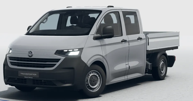 Volkswagen Transporter Pritsche (NEUES MODELL) KOSTENLOSE LIEFERUNG & PREISGARANTIE* 2.0 TDI 150PS 8-Gang-AUTOMATIKGETRIEBE, 6x Sitzpl&auml;tze, Einparkhilfe vorne, R&uuml;ckfahrkamera, Tempomat, Radio 13" + App-Connect, LED-Scheinwerfer, Digitales Cockpit 