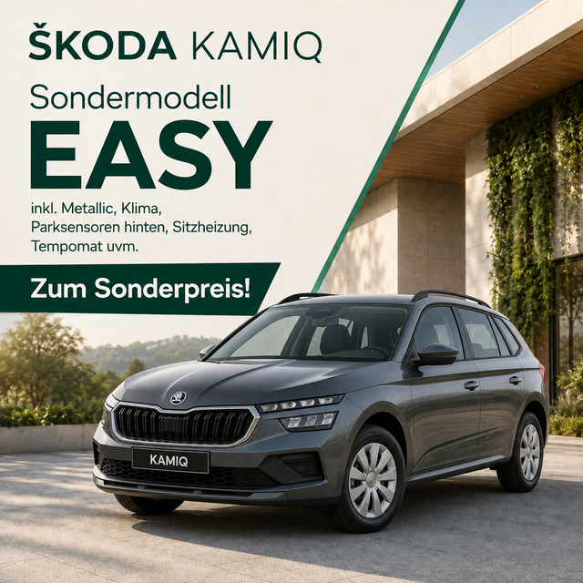 Skoda Kamiq - Easy 1.0 TSI 95PS, METALLIC, Klimaanlage, Sitzheizung, Parksensoren hinten, LED-Scheinwerfer, Tempomat, Infotainment 8", Virtual Cockpit Nebelscheinwerfer, Dachreling