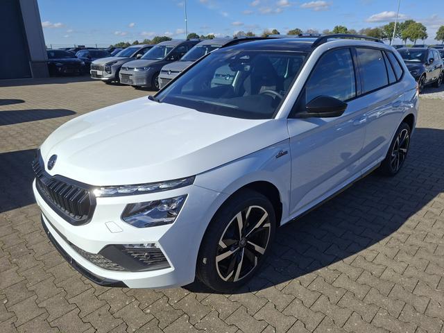 Skoda Kamiq Monte Carlo 1.5 TSI 150PS DSG, 5J GARANTIE, 18"ALU, METALLIC, ELE. HECKKLAPPE, ANH&Auml;NGERKUPPLUNG, BEH. FRONTSCHEIBE, MATRIX-LED, PANORAMADACH, Sitzheizung, Lenkradhzg, Ladeboden, ACC, SIDE Assist, Virtual Cockpit 10", Parksensoren, Kamera, KESSY, Privacy, Climatronic 