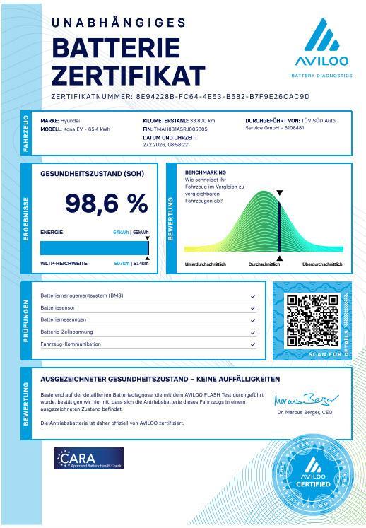 Hyundai KONA Prime Elektro 2WD EV 65,4 kWh, Leder, BOSE, 360 Kamera, Sitzbel&uuml;ftung 