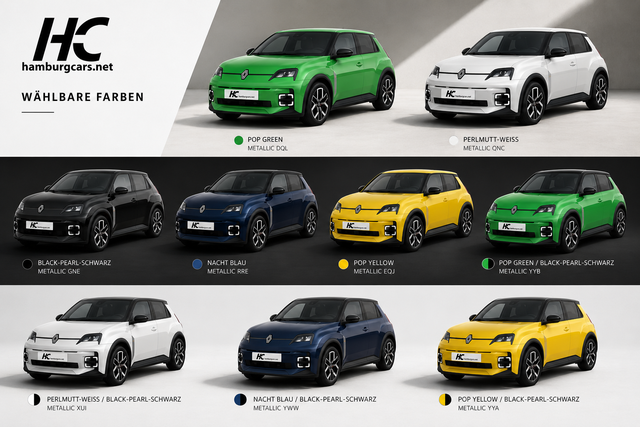 Renault R5 W&auml;hlbare Farben EU Neuwagen HHC Hamburgcars Werksbestellung g&uuml;nstig kaufen