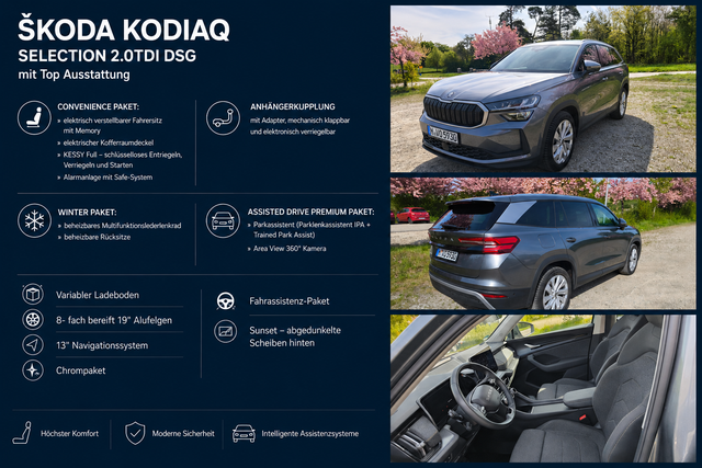 Skoda Kodiaq - Selection 2.0TDI AHK 360Cam Navi 19" el Sitz Assistenz-Convenience-WinterP