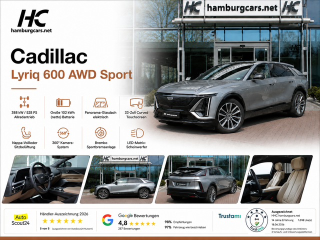 Cadillac Lyriq - 600 AWD Sport Vollausstat. Panoramadach AKG Sound Curved Display