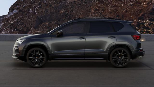 Cupra Ateca 2.0 TSI DSG 190 PS 4Drive Pano AHK el.Sitz Top View Virtual Pedal el.H. 19" Black Matt SHZ LHZ 5JG Assistenz XL Dachhimmel schwarz Induktionsladeschale Navi Kamera Parkassist 4x4 Reserverad 230 V Steckdose 