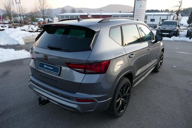 Cupra Ateca 2.0 TSI DSG 190 PS 4Drive Pano AHK el.Sitz Top View Virtual Pedal el.H. 19" Black Matt SHZ LHZ 5JG Assistenz XL Dachhimmel schwarz Induktionsladeschale Navi Kamera Parkassist 4x4 Reserverad 230 V Steckdose 